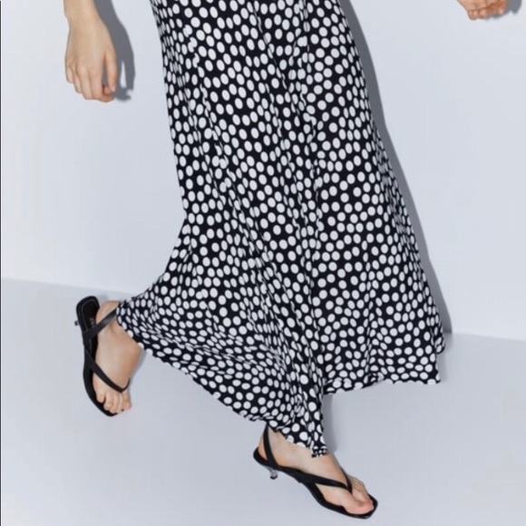 NWOT Zara Polka Dot Long Silk Maxi Skirt - Picture 7 of 16